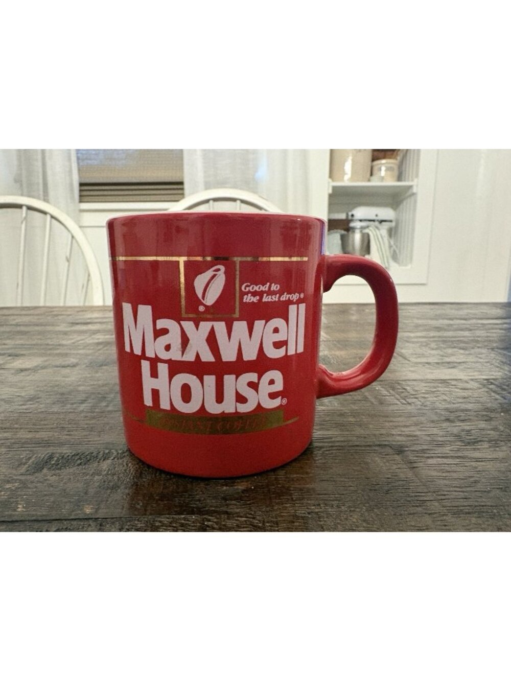 Vintage Red Maxwell House Instant Coffee Cup Kitchen Decor